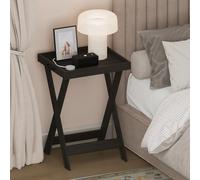Furinno Classic Table de Chevet Carrée avec Pieds en X, Bout de Canapé avec Plateau Amovible, Table d’Appoint à Pieds Croisés, Table de Chevet, Table Plateau, pour Chambre, Dressing, Salon, Espresso