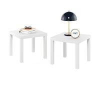 Furinno Classique Table d'appoint, Bois d'ingénierie, Blanc, 2-Pack