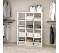 Furinno Cubic Organisateur de Placard 12 Cubes, étagères Ouvertes, Structure Extra épaisse pour penderie, Chambre, Salon, Blanc