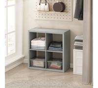 Furinno Cubic Organisateur de Placard 4 Cubes, étagères Ouvertes, Structure Extra épaisse pour penderie, Chambre, Salon, Gris Clair