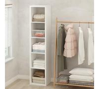 Furinno Cubic Organisateur de Placard 5 Cubes, étagères Ouvertes, Structure Extra épaisse pour penderie, Chambre, Salon, Blanc