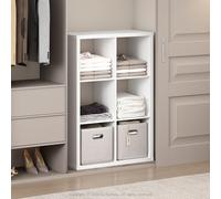 Furinno Cubic Organisateur de Placard 6 Cubes, étagères Ouvertes, Structure Extra épaisse pour penderie, Chambre, Salon, Blanc