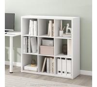 Furinno Cubicle 9 Cubes Bibliothèque réversible à Cadre Extra épais avec Dos Ouvert, 37,08 x 111,76 x 111,76 cm, pour Salon, Chambre, Bureau à Domicile, Blanc uni