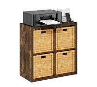 Furinno Cubicle Bibliothèque, Étagère À 4 Compartiments, Structure Épaisse avec Fond Ouvert Réversible, 14,6 X 30 X 30 Cm, Idéale pour Le Salon, La Chambre Ou Le Bureau, Couleur Pin Ambré.