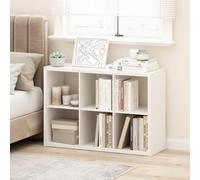 Furinno Cubicle Étagère à Livres, Bibliothèque 6 Cubes à Cadre Épais, Réversible Horizontalement et Verticalement avec Dos Ouvert, 37,1 x 111,3 x 76,2 cm, pour Salon, Chambre, Bureau, Blanc Uni