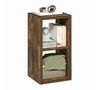 Furinno Cubicle Étagère, Bibliothèque À 2 Cubes avec Structure Épaisse, Réversible Horizontalement Et Verticalement, Dos Ouvert, Idéale pour Le Salon, La Chambre Ou Le Bureau, Couleur Pin Ambré.