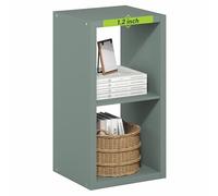 Furinno Cubicle Étagère, Bibliothèque À 2 Cubes avec Structure Épaisse, Réversible Horizontalement Et Verticalement, Dos Ouvert, Idéale pour Le Salon, La Chambre Ou Le Bureau, Vert Sauge