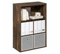 Furinno Cubicle Étagère, Bibliothèque À 5 Cubes, Rangement Cubique avec Fond Fermé, 15,3 X 29,9 X 43,3 Cm, pour Salon, Chambre, Bureau, Pin Ambré