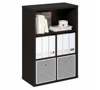 Furinno Cubicle Étagère, Bibliothèque À 5 Cubes, Rangement Intégré avec Fond Fermé, 39 X 76 X 110 Cm, Idéale pour Le Salon, La Chambre Ou Le Bureau, Chêne Foncé