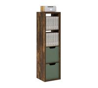Furinno Cubicle Étagère, Bibliothèque Verticale À 4 Cubes avec Structure Épaisse, Réversible Et À Dos Ouvert, Idéale pour Le Salon, La Chambre Ou Le Bureau, Couleur Pin Ambré.