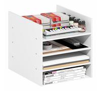 Furinno Cubicle Insert pour Cube, Organiseur de Cubes à 3 étagères, Accessoire d’étagère à 3 Niveaux, Compatible avec Furinno Triple Thick Cubes et IKEA Kallax, Blanc
