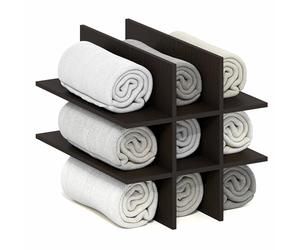 Furinno Cubicle Insert pour Cube, Organiseur de Cubes à 9 Compartiments, Accessoire d’étagère, Compatible avec Furinno Triple Thick Cubes et IKEA Kallax, chêne foncé Noir