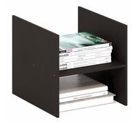 Furinno Cubicle Insert pour Cube, Organiseur de Cubes à étagère en H, Accessoire d’étagère à 2 Niveaux, Compatible avec Furinno Triple Thick Cubes et IKEA Kallax, chêne foncé Noir