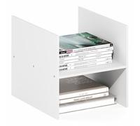 Furinno Cubicle Insert pour Cube, Organiseur de Cubes à étagère en H, Accessoire d’étagère à 2 Niveaux, Compatible avec Furinno Triple Thick Cubes et IKEA Kallax, Blanc