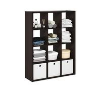 Furinno Cubicle Organisateur de Rangement Cube décoratif à Dos Ouvert, 12 Cubes, Chêne Foncé