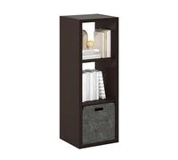 Furinno Cubicle Organisateur de Rangement Cube décoratif à Dos Ouvert, 3 Cubes, Chêne Foncé