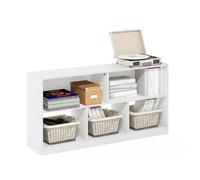 Furinno DALY Étagère, Bibliothèque À 5 Cubes, Rangement Horizontal Cubique, 27,7 X 120 X 60 Cm, Idéale pour Le Salon, La Chambre Ou Le Bureau, Blanche.