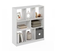 Furinno DALY Étagère, Bibliothèque À 8 Cubes, Étagère De Rangement Horizontale, 27,7 X 90 X 100 Cm, pour Salon, Chambre, Bureau, Blanche