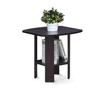 Furinno Design Simple Table d'Appoint de Chevet avec Tiroir Poubelle, Noyer Foncé