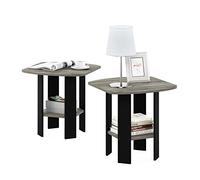 Furinno Design Simple Table d'Appoint de Chevet avec Tiroir Poubelle, Paquet de 2, Chêne Français