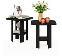 Furinno Design Simple Table d'Appoint de Chevet avec Tiroir Poubelle, Paquet de 2, Expresso