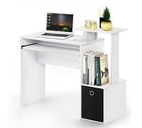 Furinno ECON Bureau D'Ordinateur Gaming pour Bureau À Domicile, Salle D'Étude, Chambre D'Étudiant, Blanc Uni.