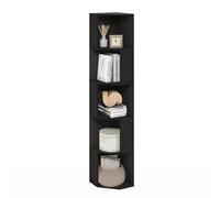Furinno ECON, Étagère d'angle, Bibliothèque d'angle À 8 Niveaux, Rangement, Présentoir Étagère À Livres, Rangement, Salon/Bureau, Blanc, Espresso