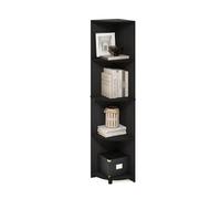 Furinno ECON, Étagère d'angle, Étagère d'angle À 4 Niveaux, Rangement, Présentoir Bibliothèque, Rangement, Salon/Bureau, Expresso, Espresso