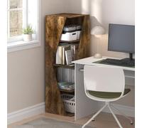 Furinno ECON étagère pour Livres, bibliothèque empilable 2 en 1, étagère d’Angle à 4 Niveaux avec Tablette de présentation, pour Salon, Chambre, Bureau à Domicile, pin ambré