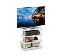 Furinno Econ Petit Meuble TV à 4 Niveaux, Montage Facile, Blanc/Blanc
