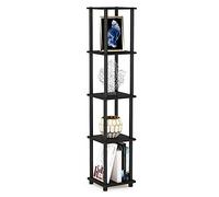 Furinno Étagère d'Angle Carrée à 5 Niveaux, Bois, Expresso, Taille Unique, dense, Espresso/Noir, One Size