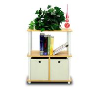 Furinno Étagères de Rangement, Bois, Hêtre/Blanc, Taille Unique, One Size, 3 Niveaux