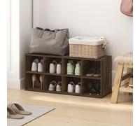 Furinno FANO Range-Chaussures, Organisateur de Chaussures à 8 Cases, Rangement de Chaussures empilable, 29,7 x 91,2 x 39,6 cm, pour Placard, entrée, Bureau, Garage, Pin ambré