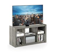 Furinno Fowler Étagères Multifonctionnelles pour Meuble TV, Chêne Français Gris, One Size