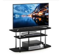 Furinno Frans Meuble TV pour Téléviseur Jusqu'à 46 Pouces, Engineered Wood, Chêne Noir, 3 Niveaux