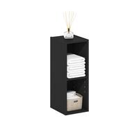Furinno Fulda Bibliothèque avec Étagère de Rangement Peu Encombrante à 2 Niveaux, Largeur 20 cm, Bois Noir