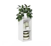Furinno Fulda Bibliothèque avec Étagère de Rangement Peu Encombrante à 2 Niveaux, Largeur 25 cm, Blanc