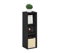Furinno Fulda Bibliothèque avec Étagère de Rangement Peu Encombrante à 3 Niveaux, Largeur 25 cm, Bois Noir