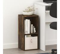 Furinno Fulda Étagère à Livres, Bibliothèque étroite à 2 Niveaux avec étagère de Stockage de 10 Pouces de Large pour Salon, Chambre, Bureau à Domicile, Pin Ambre