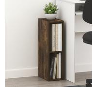 Furinno Fulda Étagère à Livres, Bibliothèque étroite à 2 Niveaux avec étagère de Stockage de 6 Pouces de Large pour Salon, Chambre, Bureau à Domicile, Pin Ambre