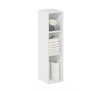 Furinno Fulda Étagère à Livres, bibliothèque étroite à 3 Niveaux, bibliothèque avec étagère de Rangement de 8-in de Largeur, pour Salon, Chambre, Bureau à Domicile, Blanc