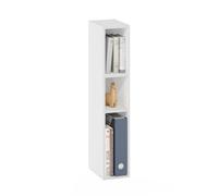 Furinno Fulda Étagère à Livres, bibliothèque étroite à 3 Niveaux, bibliothèque avec étagère de Rangement de 20.3 cm de Largeur, 23.6 x 15.1 x 80, pour Salon, Chambre, Bureau à Domicile, Blanc