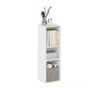 Furinno Fulda Étagère à Livres, bibliothèque étroite à 3 Niveaux, bibliothèque avec étagère de Rangement de 25.4 cm de Largeur, 23.6 x 24.9 x 80, pour Salon, Chambre, Bureau à Domicile, Blanc