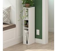 Furinno Fulda - Étagère à Livres étroite à 3 Niveaux - Bibliothèque avec étagère de Rangement de 15,2 cm de Largeur - 9,3 x 5,9 x 31,5 cm - pour Salon, Chambre à Coucher, Bureau à Domicile - Blanc