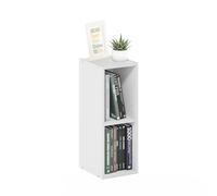 Furinno Fulda Bibliothèque avec Étagère de Rangement Peu Encombrante à 2 Niveaux, Largeur 20 cm, Blanc