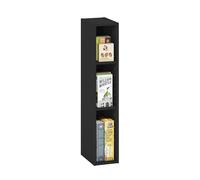 Furinno Fulda Bibliothèque avec Étagère de Rangement Peu Encombrante à 3 Niveaux, Largeur 15 cm, Bois Noir