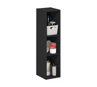 Furinno Fulda Bibliothèque avec Étagère de Rangement Peu Encombrante à 3 Niveaux, Largeur 20 cm, Bois Noir