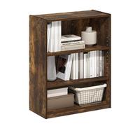 Furinno GEHRY Étagère, Bibliothèque À 3 Niveaux avec Étagères Réglables, 29,5 X 63 X 80,3 Cm, Idéale pour Le Salon, La Chambre Ou Le Bureau, Couleur Pin Ambré.