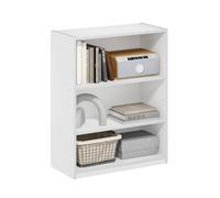 Furinno GEHRY Étagère, Bibliothèque À 3 Niveaux avec Étagères Réglables, 29,5 X 63 X 80 Cm, Idéale pour Le Salon, La Chambre Ou Le Bureau, Blanche.