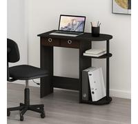 Furinno Go Green Bureau d'ordinateur rectangulaire de 81,3 cm avec 2 étagères latérales et bacs de Rangement, Bureau de Jeu pour Bureau à Domicile, Chambre à Coucher, Salle d'étude, Expresso Noir